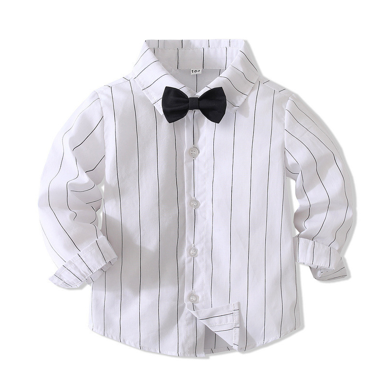 M40WE_FW22🤵🏻白色直紋bow tie 紳士套裝