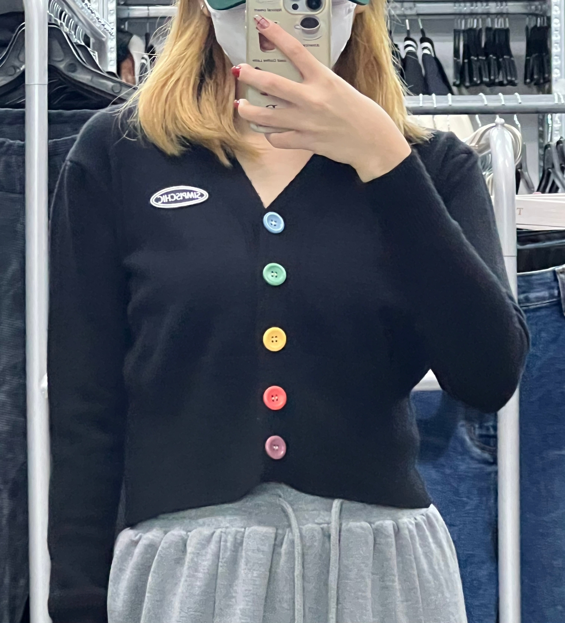 彩色鈕扣短身針織外套 WJK01