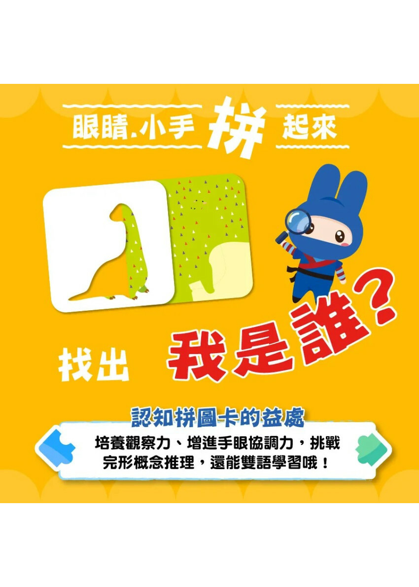 認知拼圖卡：恐龍點一點