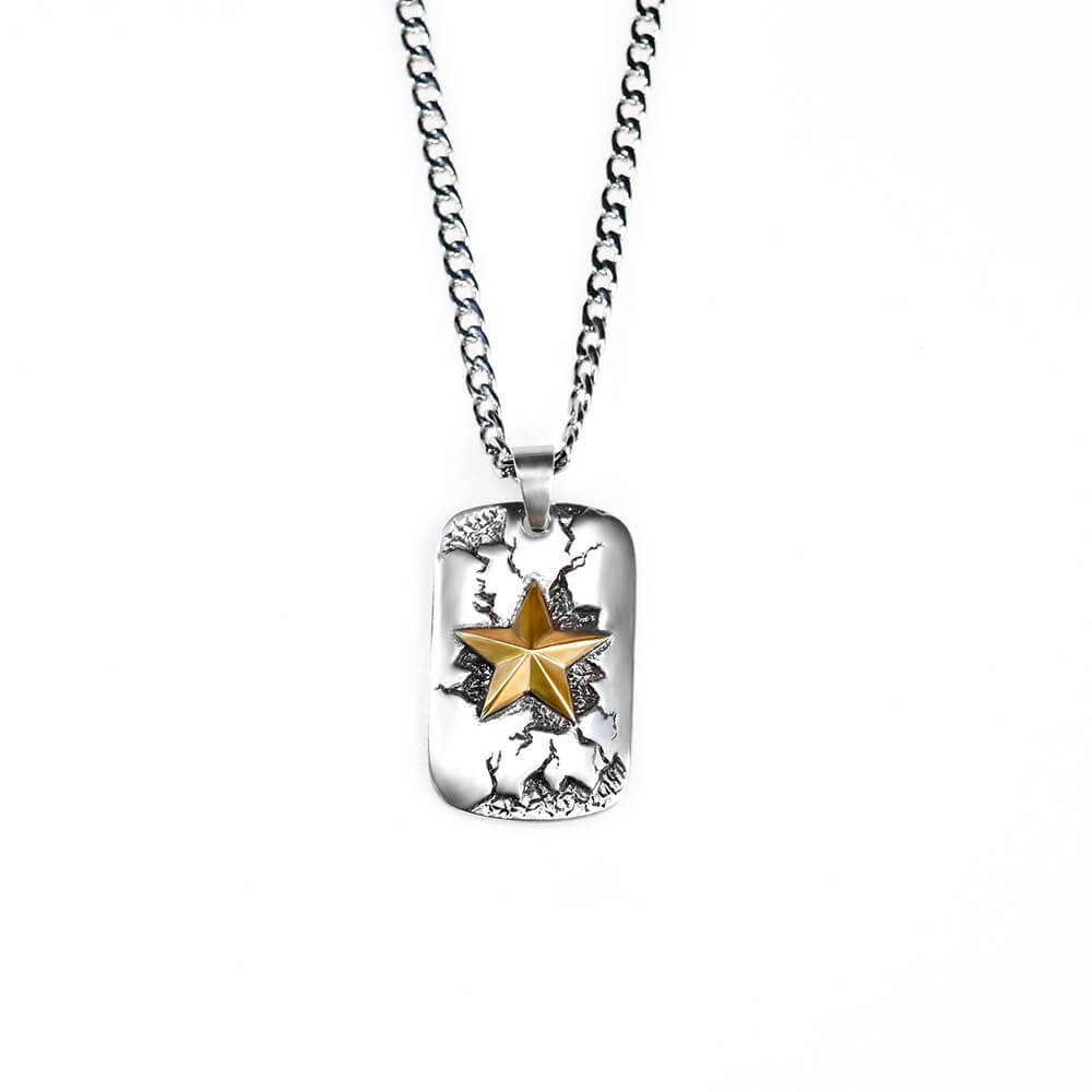 五角星 軍牌項鍊 個性項鍊/個性飾品/項鍊－快速出貨