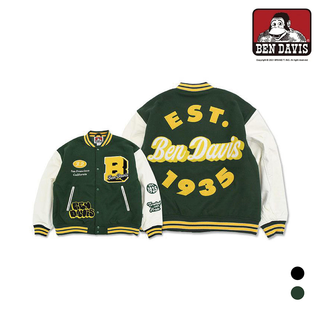 【 BEN DAVIS | 皮革拼接棒球外套 - 2色 】