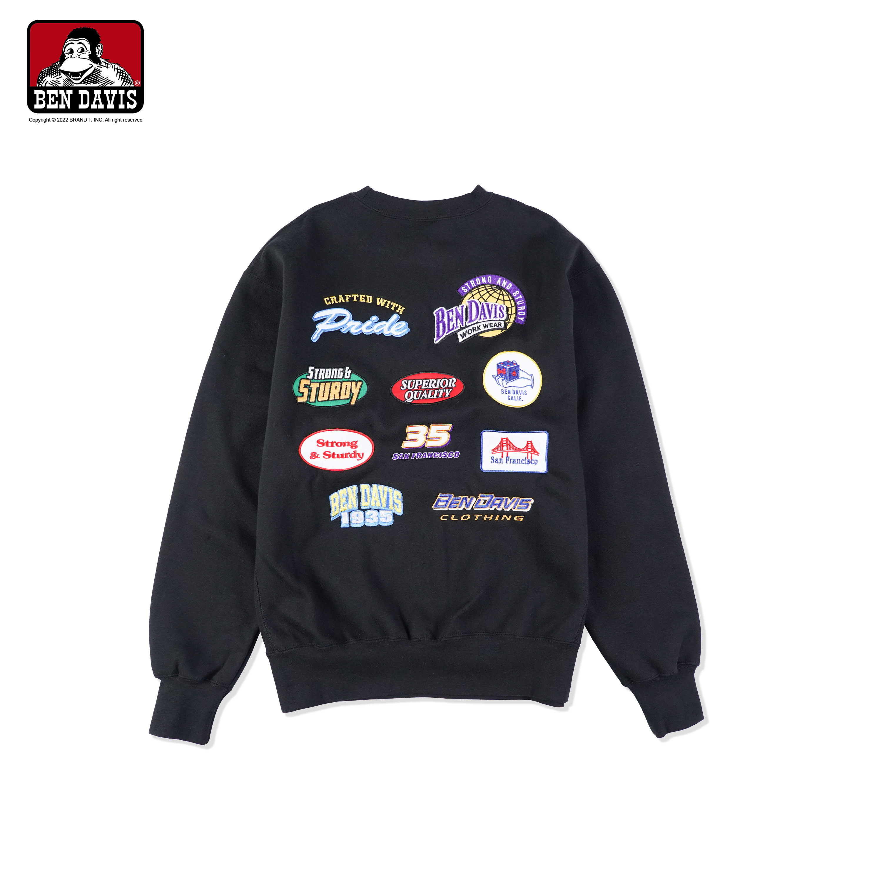 【 BEN DAVIS | 各種補丁刷毛大學TEE - 3色 】