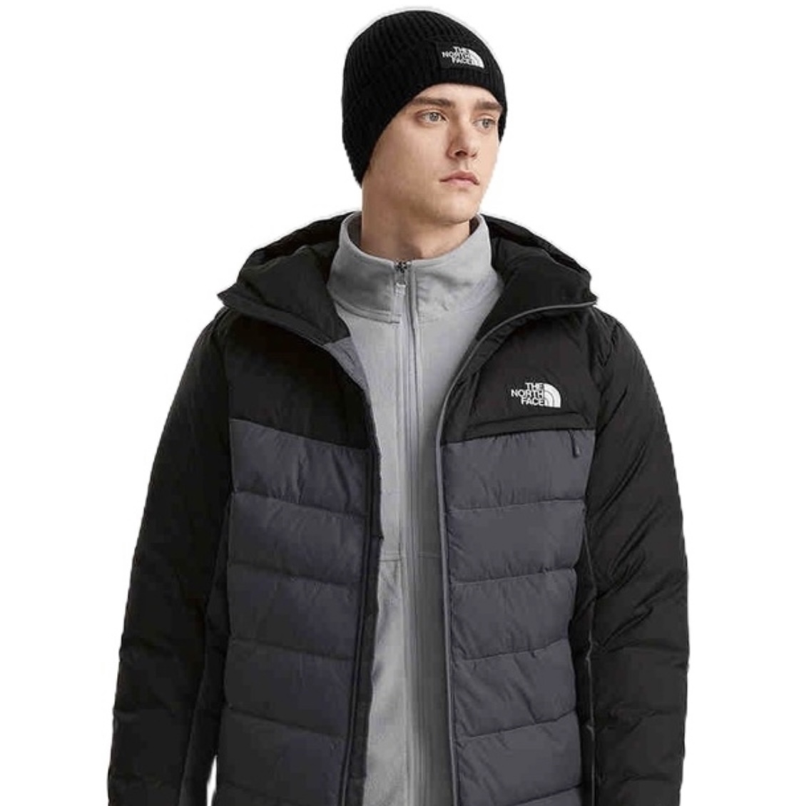 代購 THE NORTH FACE 男 防潑水 保暖羽絨外套 黑灰NF0A7QPKF9L Dec