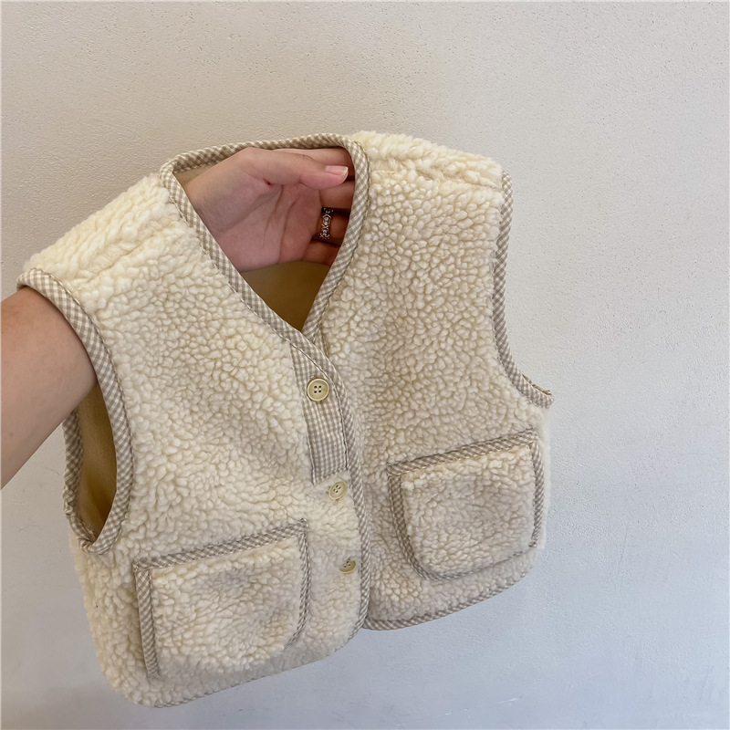 韓版羊羔絨背心