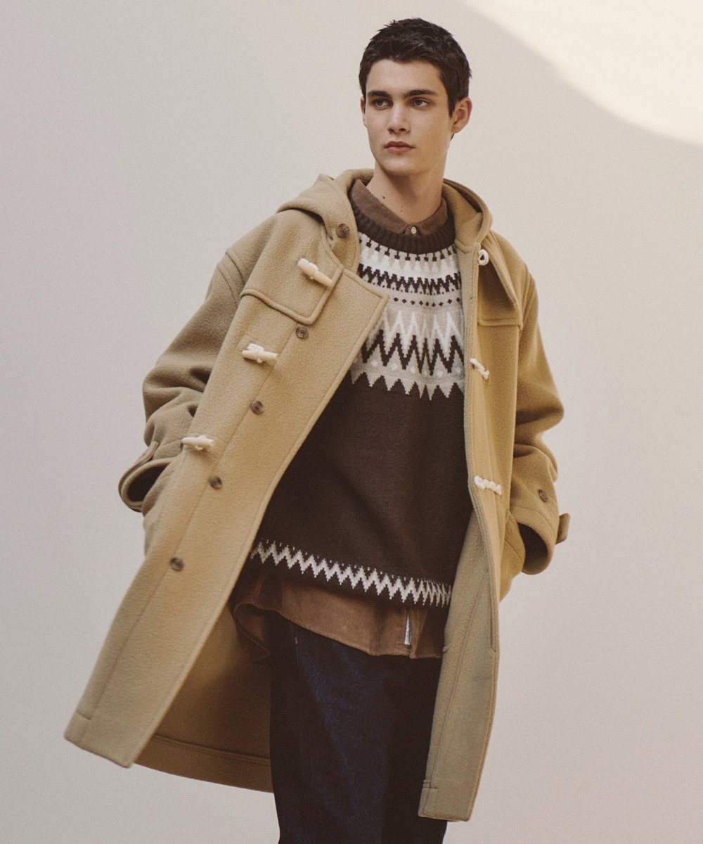 COVERNAT 羊毛大衣 外套 保暖 米色