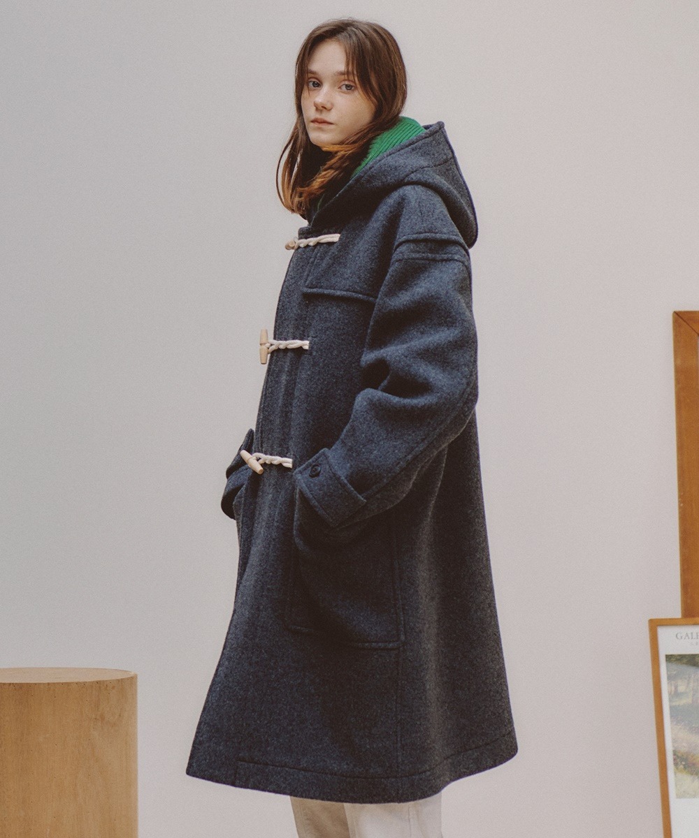 COVERNAT 羊毛大衣 外套 保暖 木炭色