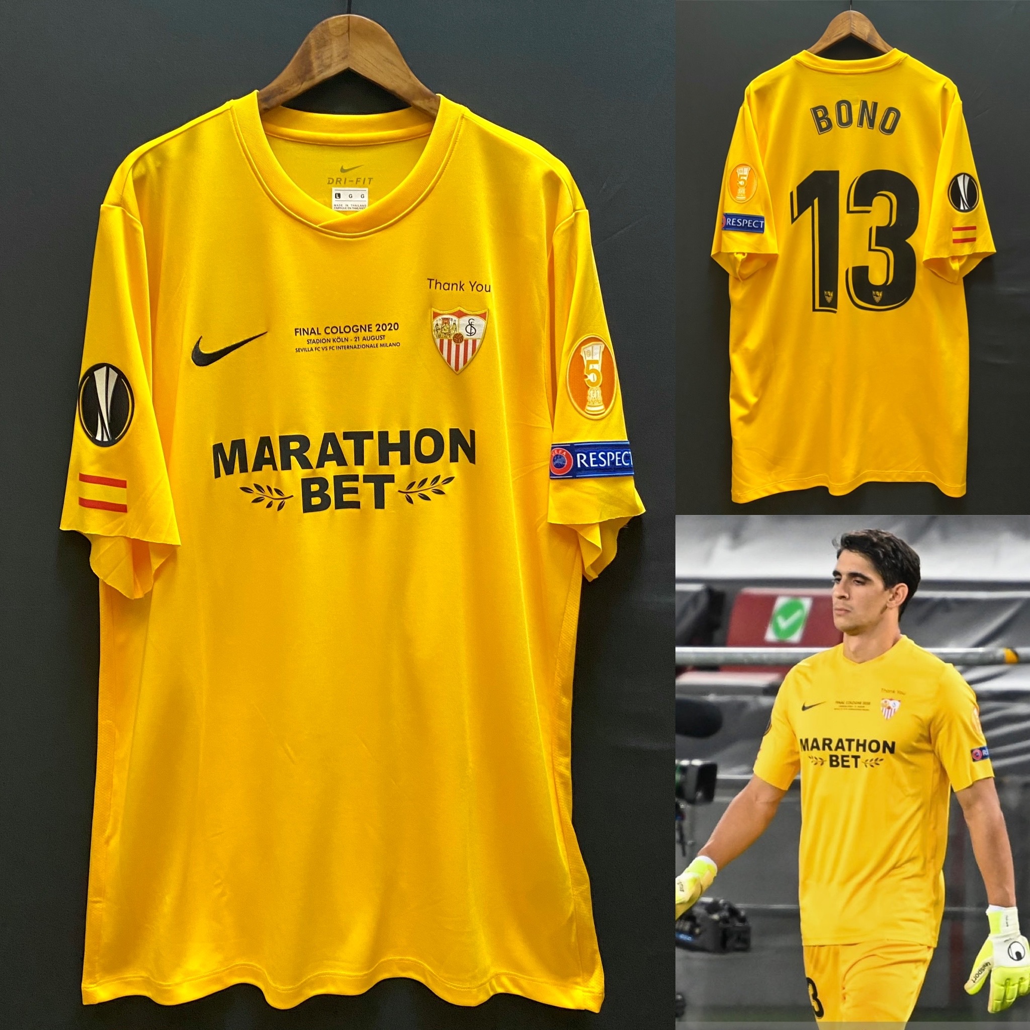 (剪䄂更衣室版) 西維爾 2019-20 歐霸杯決賽 Nike 龍門更衣室球員版球衣 #13 BONO