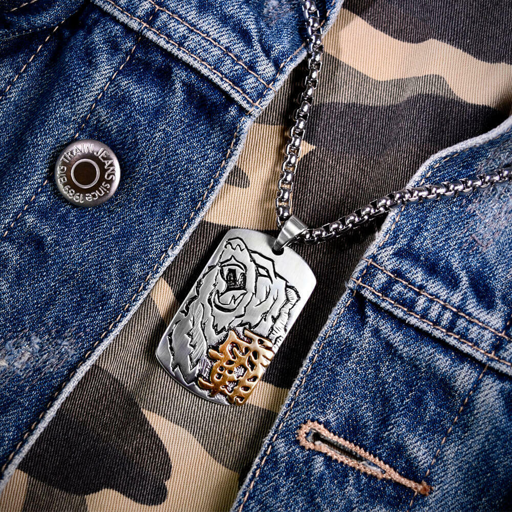 熊 軍牌項鍊 個性項鍊/個性飾品/項鍊－快速出貨