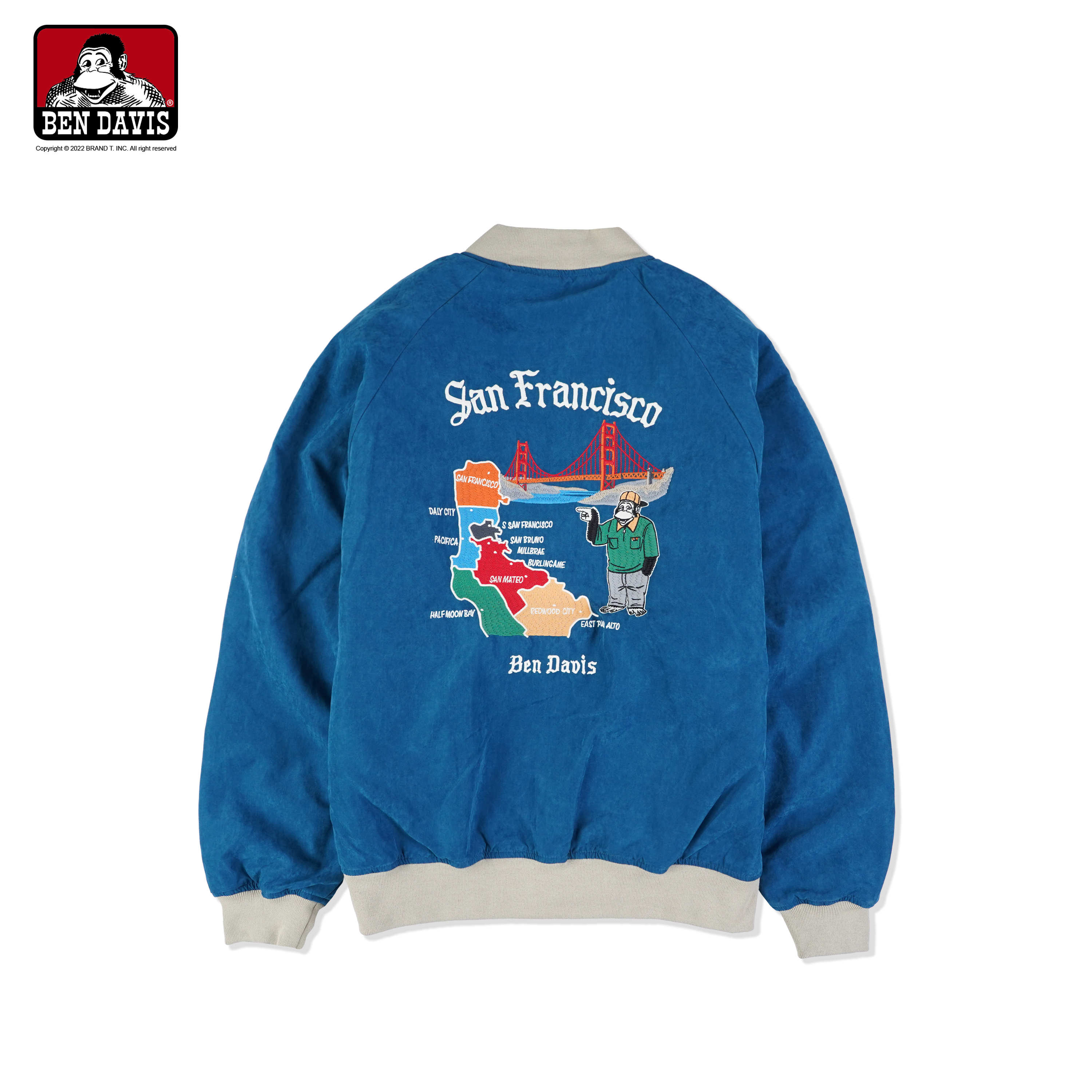 【 BEN DAVIS | 刺繡猿人地圖鋪棉夾克 - 2色 】