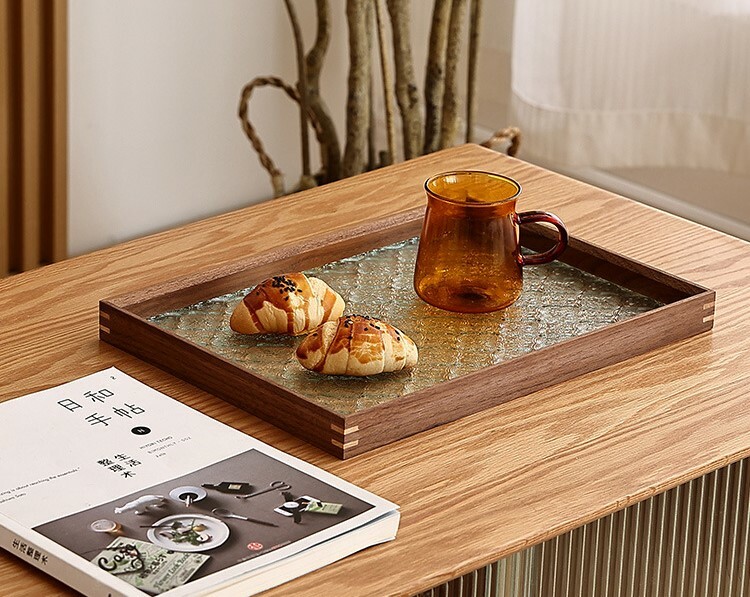 《1506》做舊毛玻璃復古托盤擺件