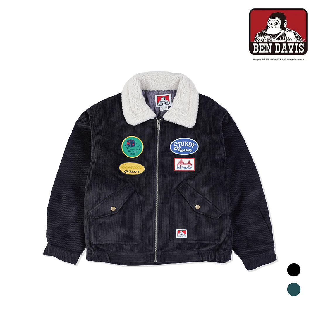 【 BEN DAVIS | 燈芯絨拼布毛領夾克 - 2色 】