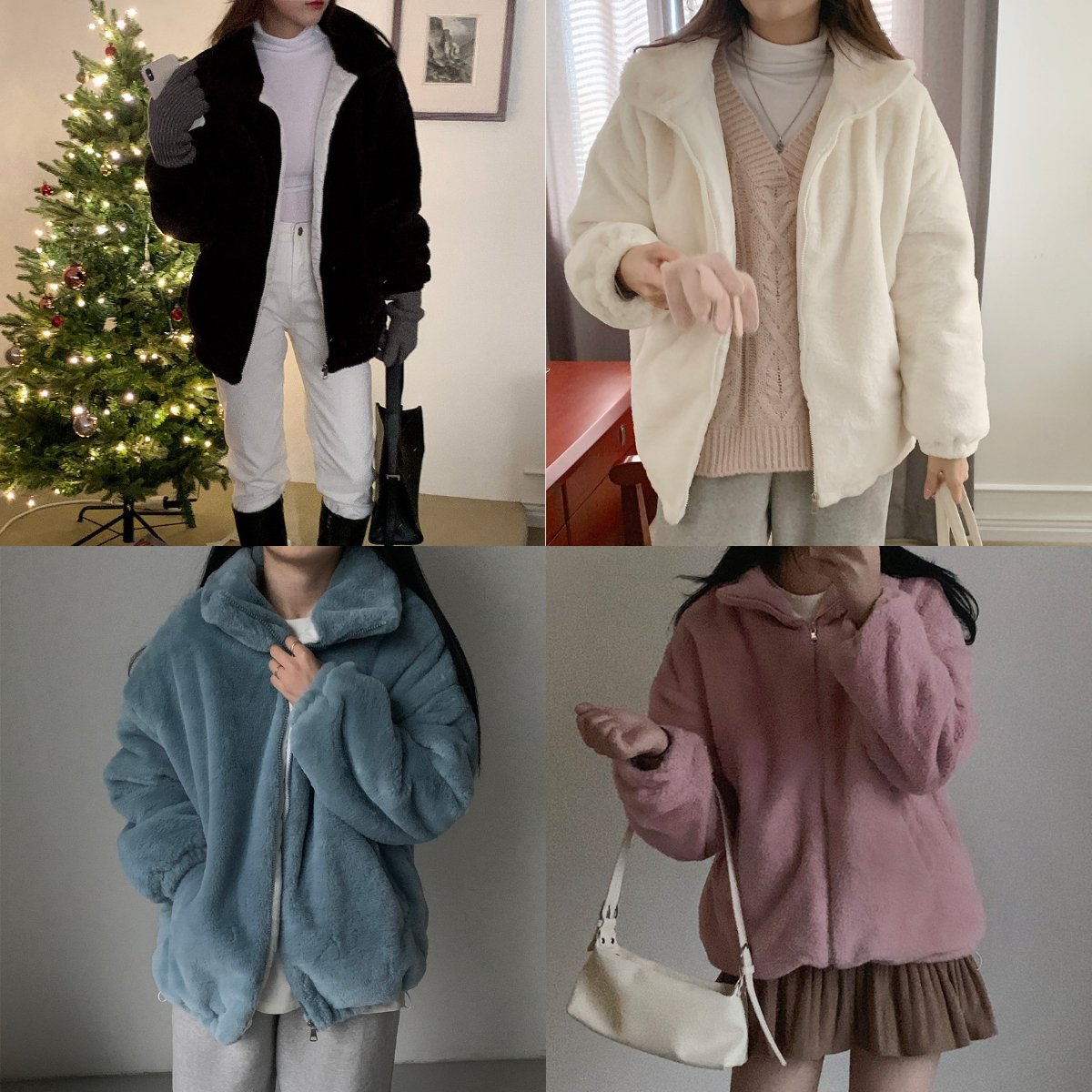 韓國Dejou授權 冬氛保暖五色毛絨質感外套