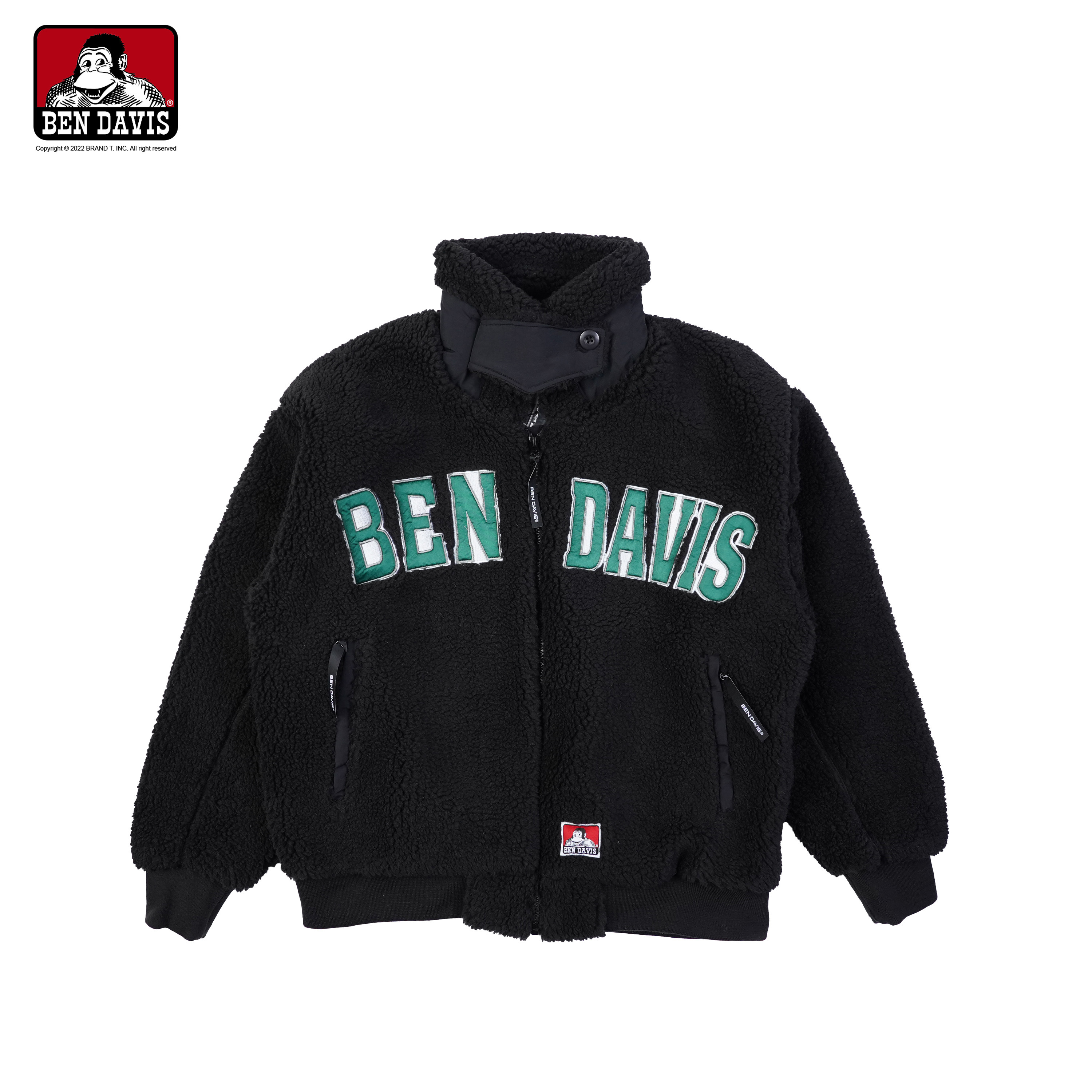 【 BEN DAVIS | 立領字母泰迪毛外套 - 2色 】