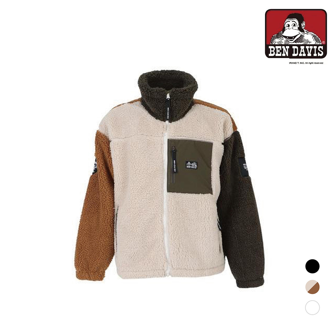 【 BEN DAVIS | 立領拼接泰迪毛外套 - 3色 】