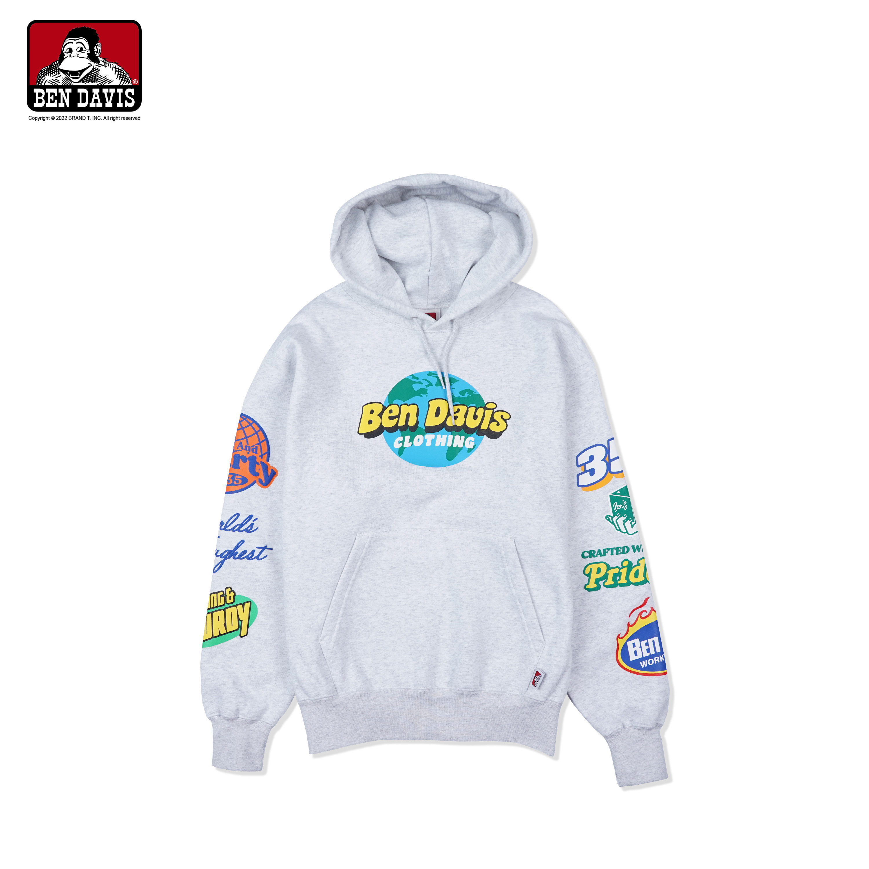 【 BEN DAVIS | 地球LOGO內刷毛帽TEE - 3色 】