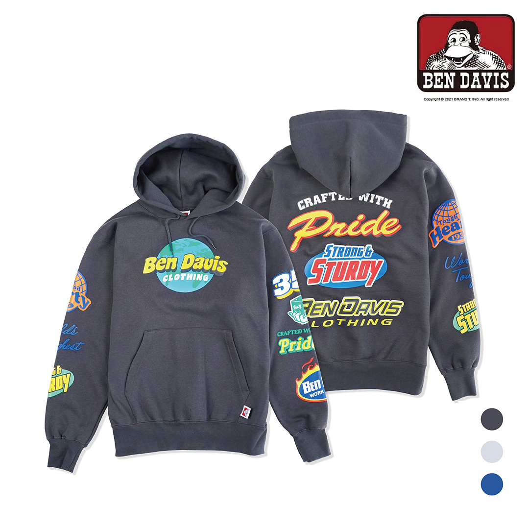 【 BEN DAVIS | 地球LOGO內刷毛帽TEE - 3色 】