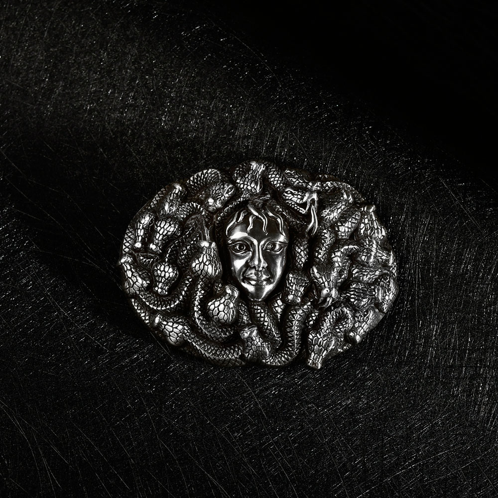 古希臘傳說系列 蛇-海神福爾庫斯之女梅杜莎 造型皮帶扣 / 皮帶頭 - 現貨