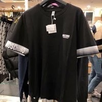 [S] MOSCHINO UNDERWEAR SMALL SIDE PATCH SHORT SLEEVE T-SHIRT,BLACK, 1V1905-8110-0555 (SM365)