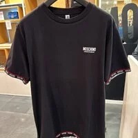 [S] MOSCHINO UNDERWEAR LOGO TAPE SHORT SLEEVE T-SHIRT,BLACK, 1T1906-8110-0555 (SM367)