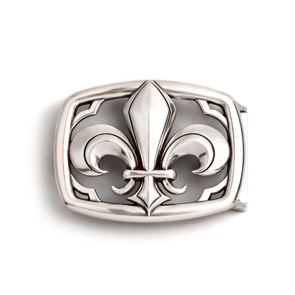 皇家鳶尾花長方形 造型皮帶扣 / 皮帶頭 - 現貨