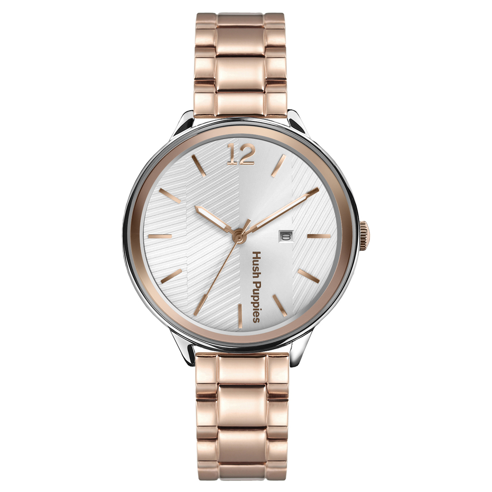 Signature 幾何斜紋休閒女錶