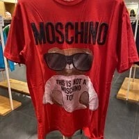 [S] MOSCHINO MICRO TEDDY BEAR COTTON SHORT SLEEVE T-SHIRT,RED, ZT0702-5240-2115 (SM376)