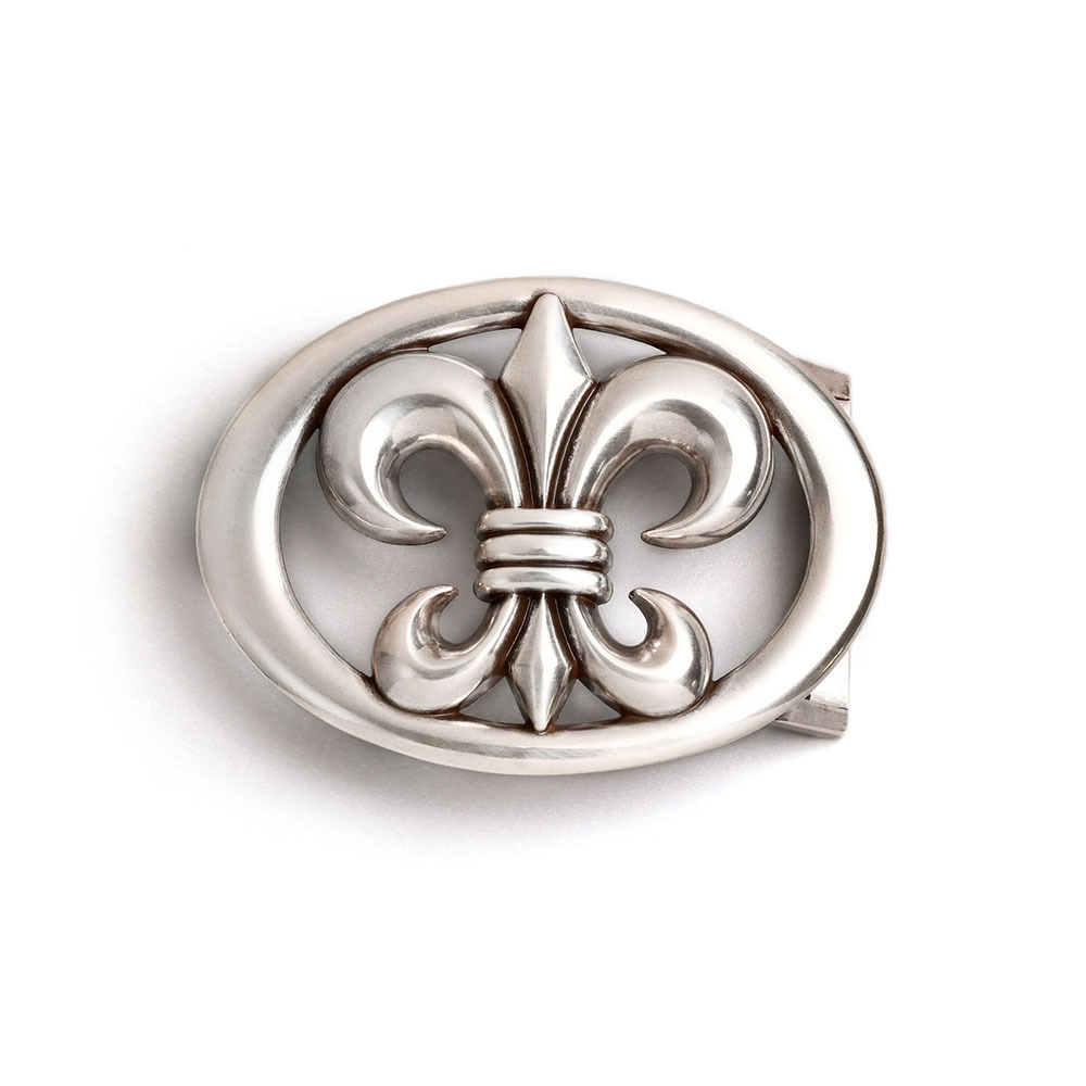 皇家鳶尾花橢圓形 造型皮帶扣 / 皮帶頭 - 現貨