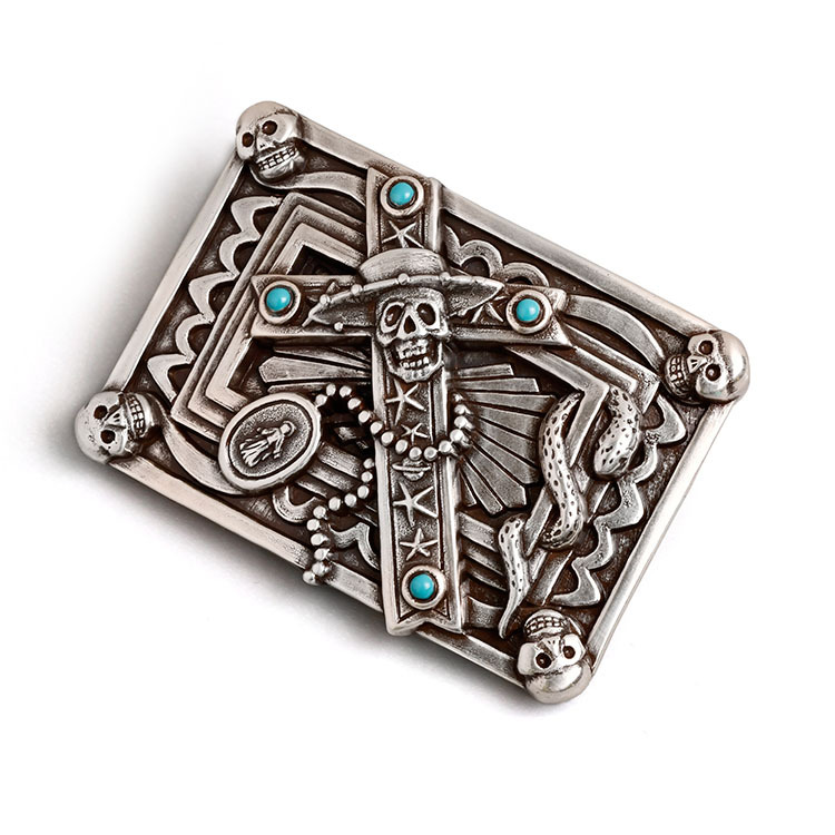 龐克搖滾十字骷顱頭 造型皮帶扣 / 皮帶頭 - 現貨