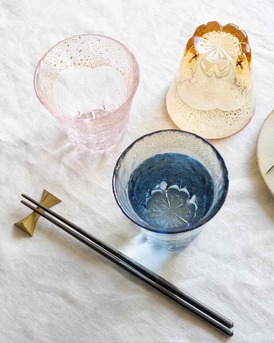 富士見櫻花樹海 冷飲杯 藍金箔｜東洋佐佐木