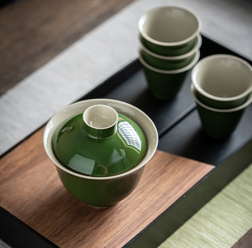 茶願 - 蓋碗 (祖母綠/淡青藍/胭脂粉/珊瑚紅) 150ml