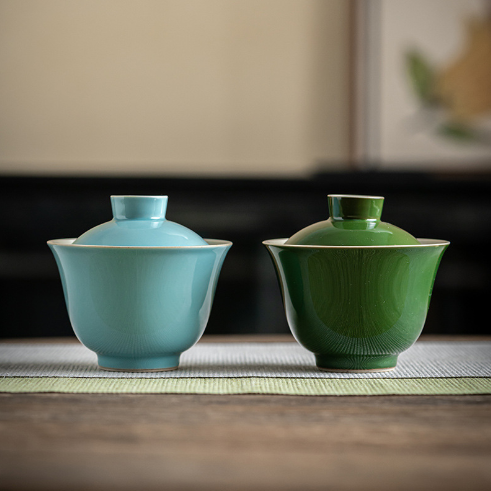 茶願 - 蓋碗 (祖母綠/淡青藍/胭脂粉/珊瑚紅) 150ml