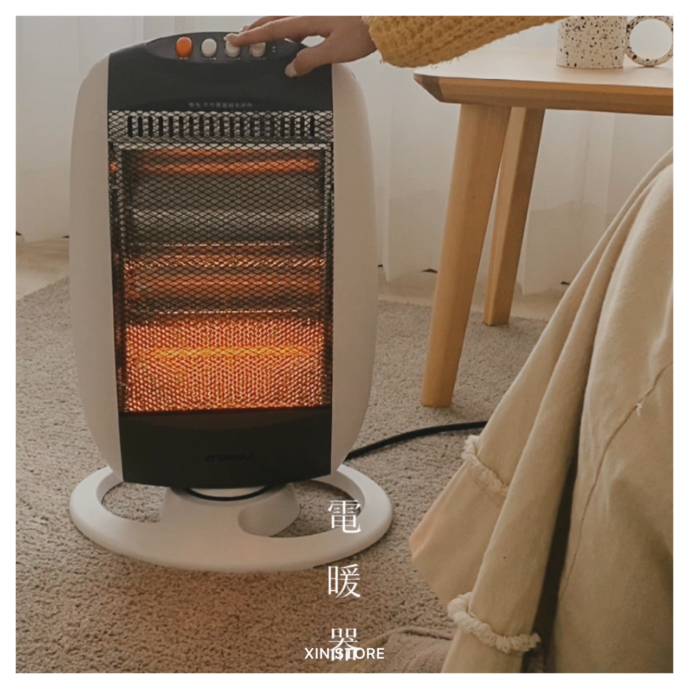 <限時開團!!>SANSUI 山水 立式 鹵素燈 電暖器 居家 自動擺頭 防護斷電