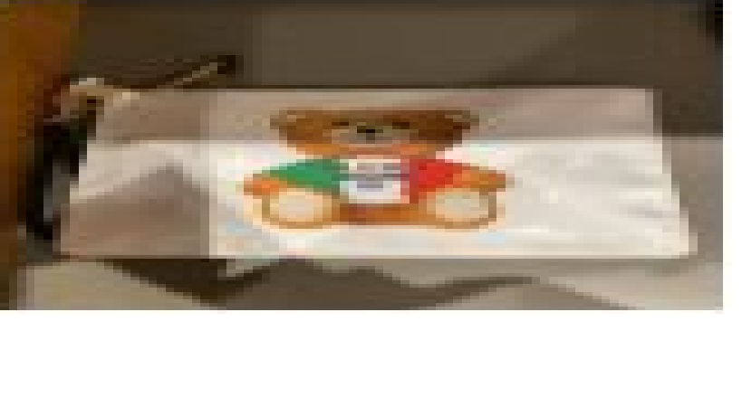 [S] MOSCHINO ITALIAN TEDDY LOGO CLUTCH BAG,WHITE, 667112256581 (SM396)