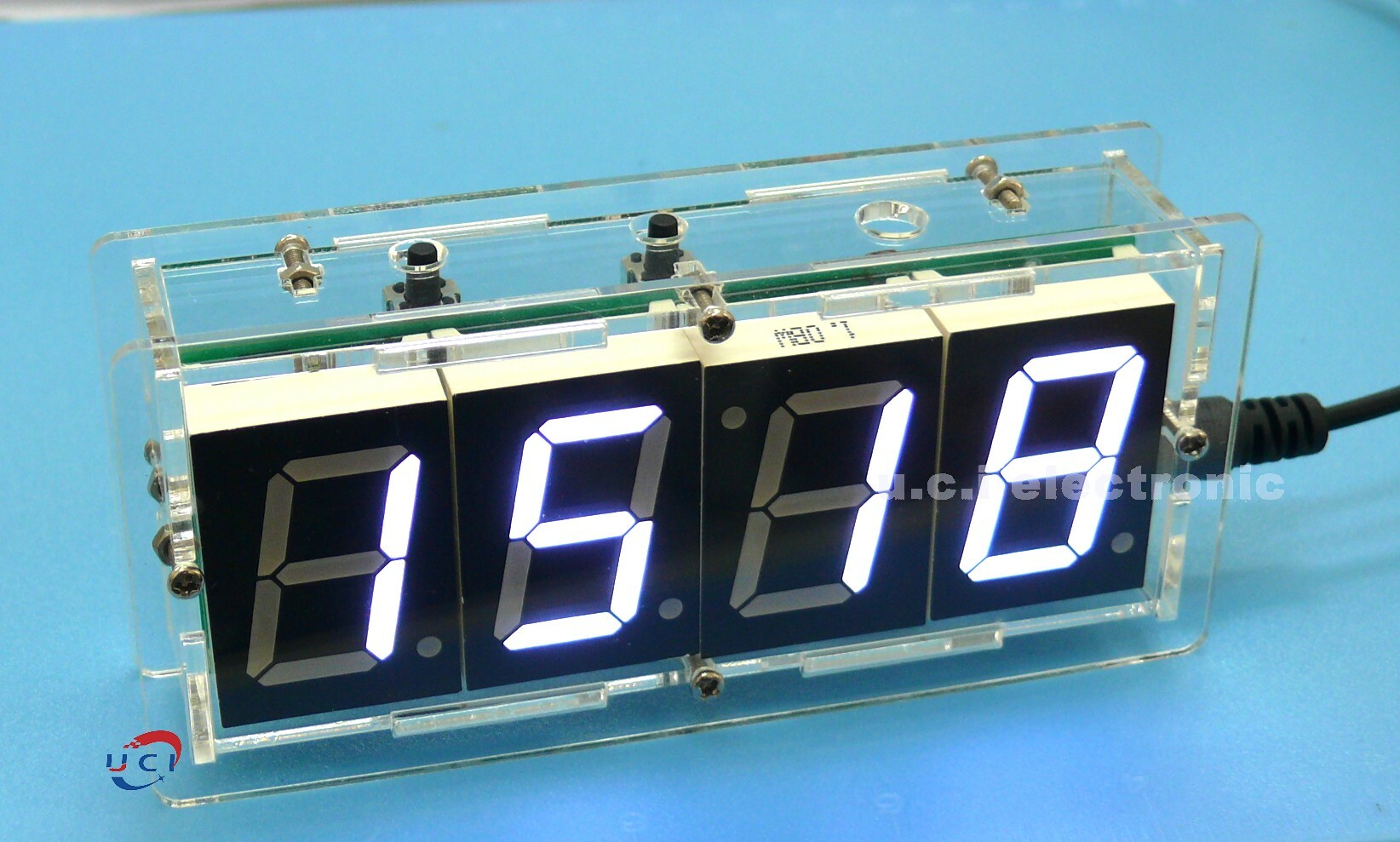 【UCI電子】  (二E-1) 數位電子時鐘套件 LED光控溫度51單片機 焊接實訓練習 DIY製作散件 電子鐘