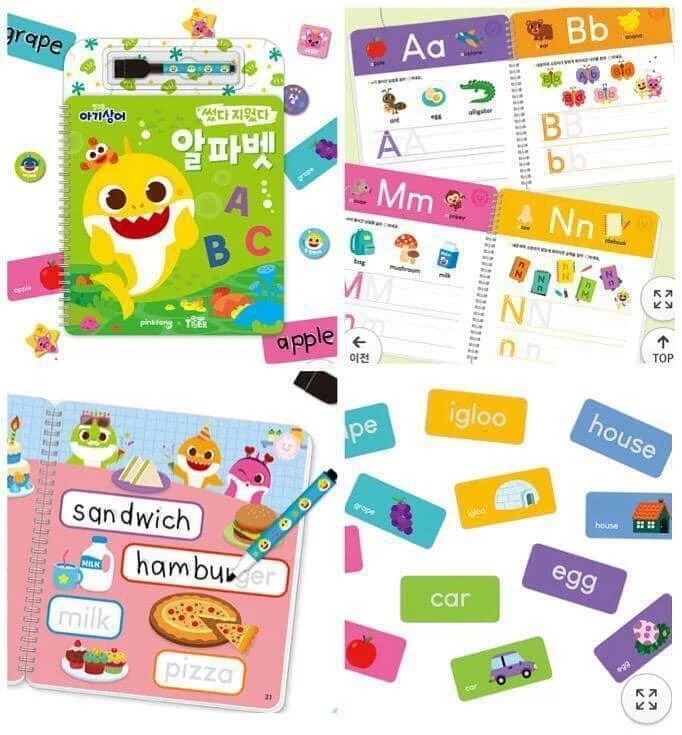 韓國直送Pinkfong x Baby Shark 可重複寫字學習簿-英文