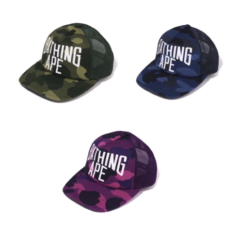 BAPE Color Camo NYC Logo Mesh Cap