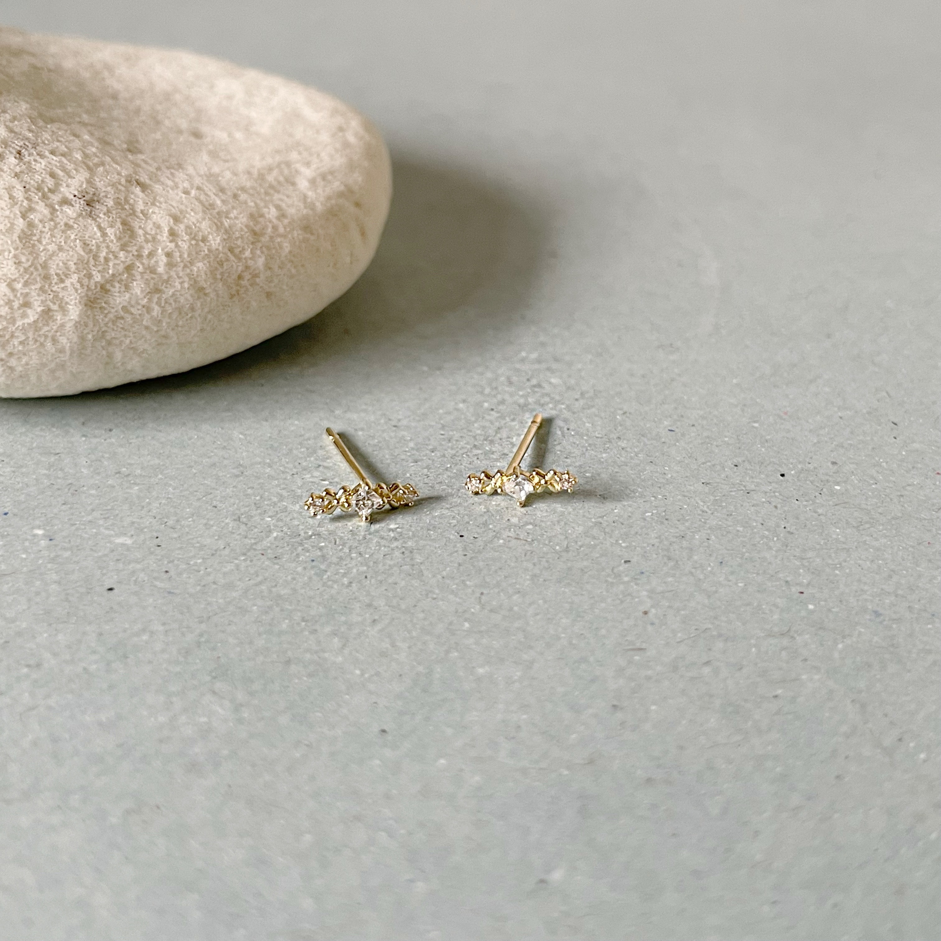 10K迷迭香鋯石耳環