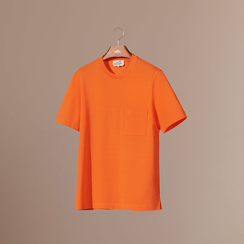 "H" embroidered T-shirt 橙色 （可預訂尺碼）