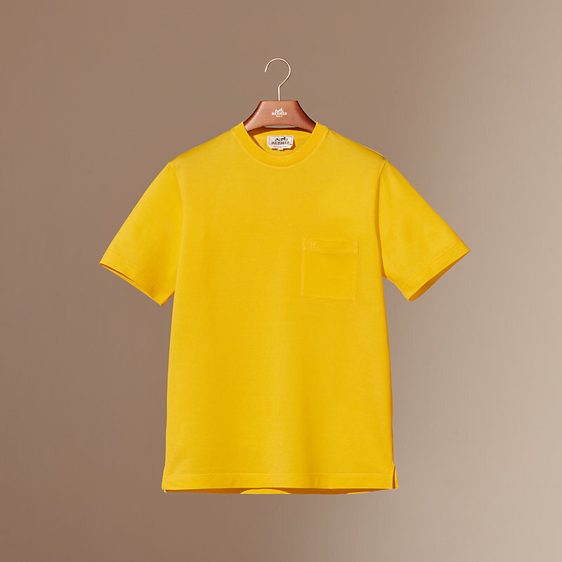 T-shirt ras du cou pique de coton yellow （可預訂尺碼）