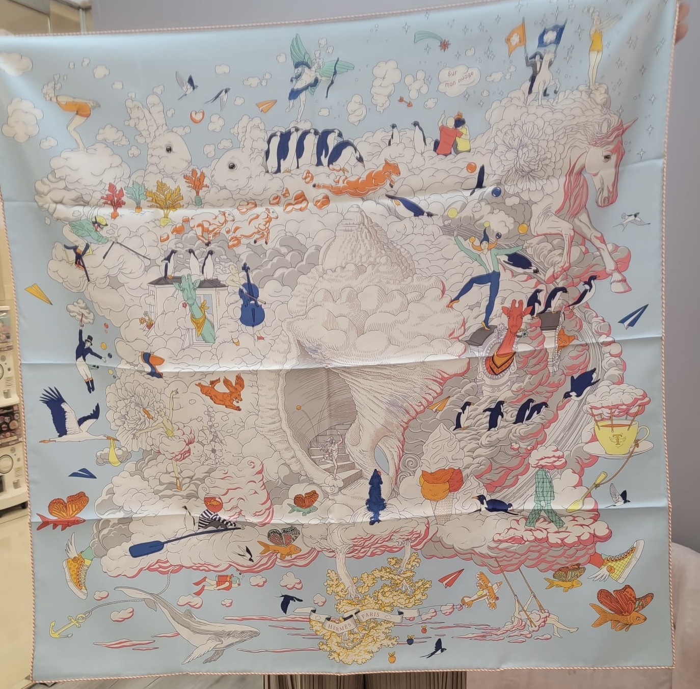 HERMES Sur Mon Nuage scarf 90