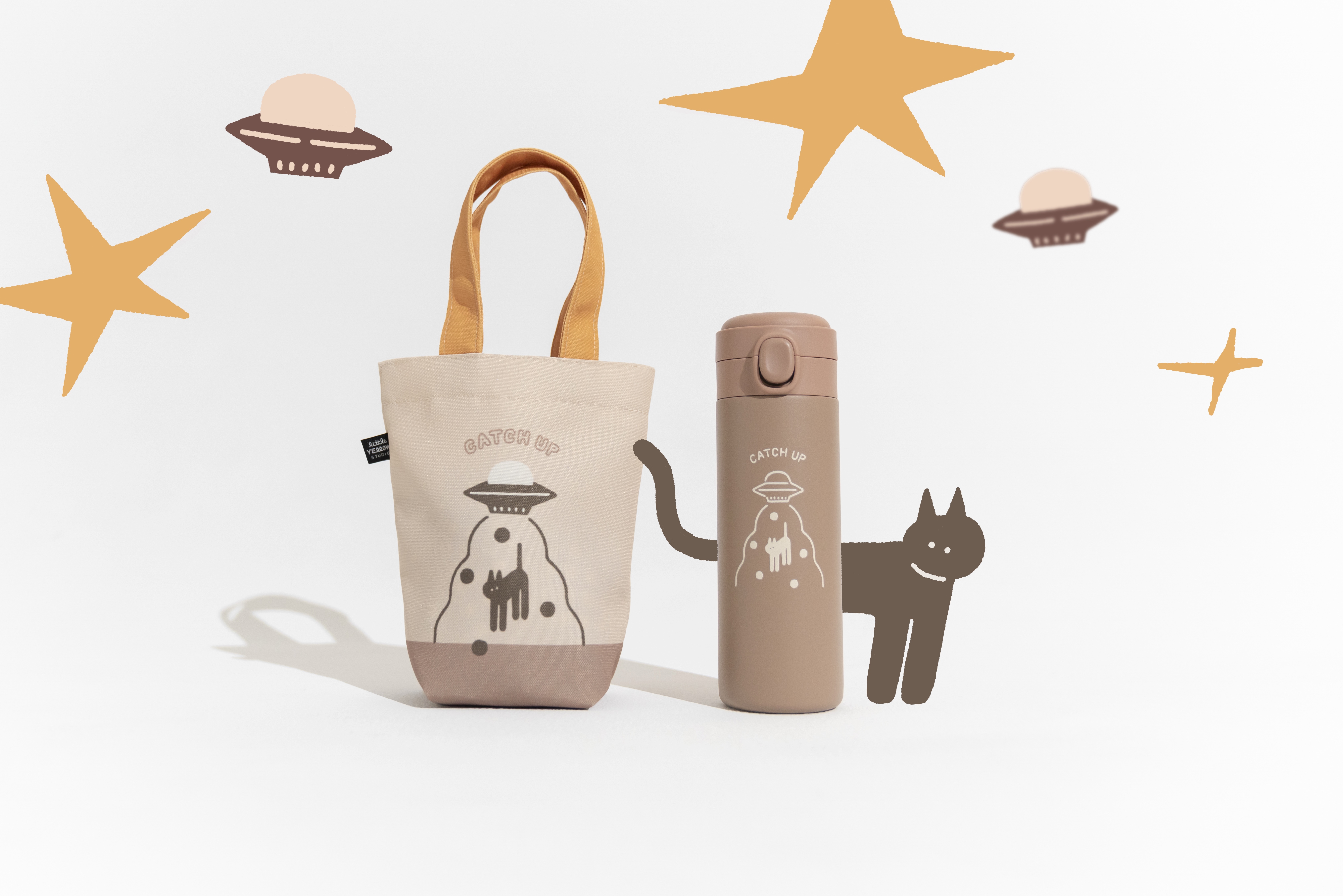 【小黃間x慢慢挑】彈蓋內陶瓷保溫杯，超輕450ML（可裝咖啡、奶茶）