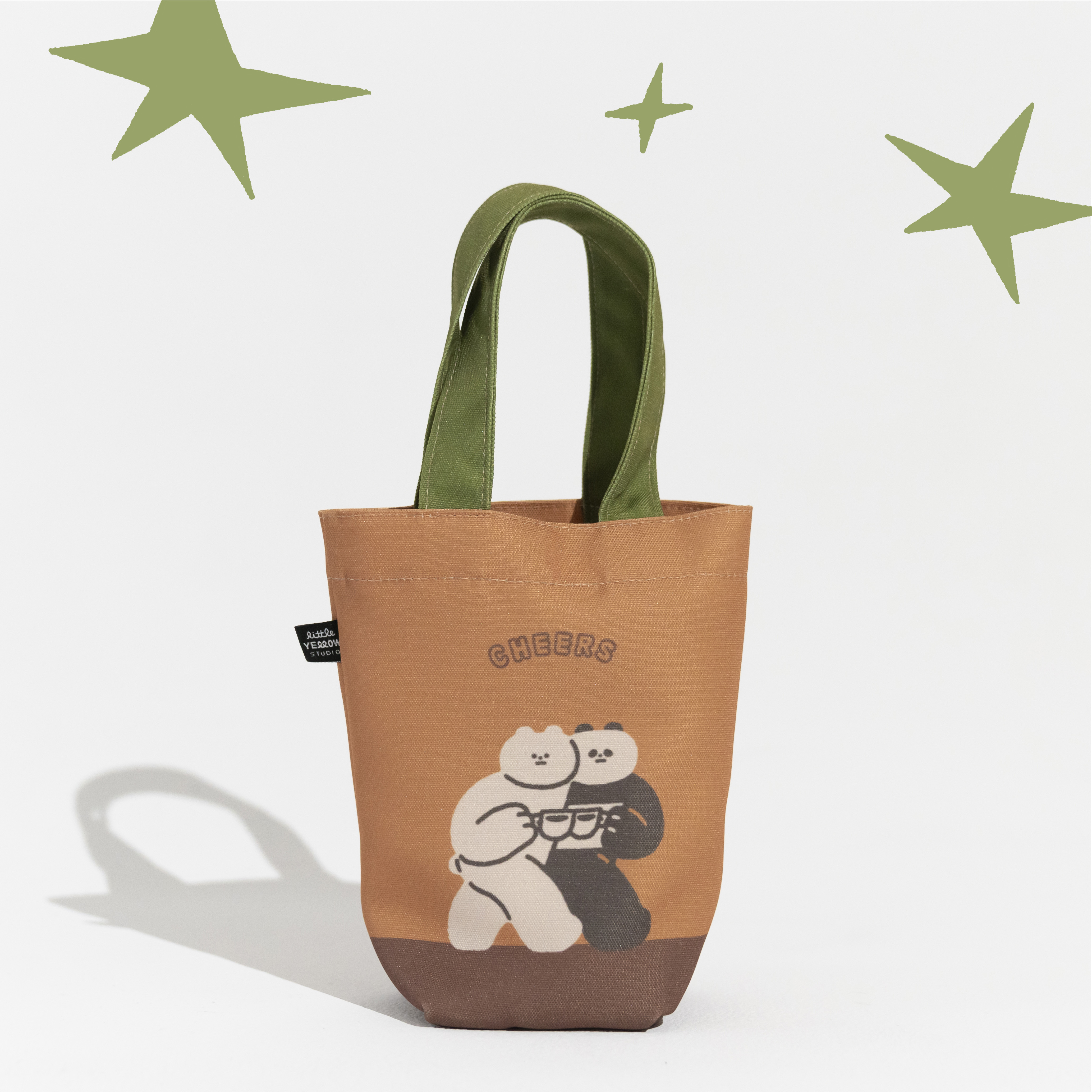 【小黃間x慢慢挑】熊陪伴Cheers-防潑水提袋（可裝冰霸杯）