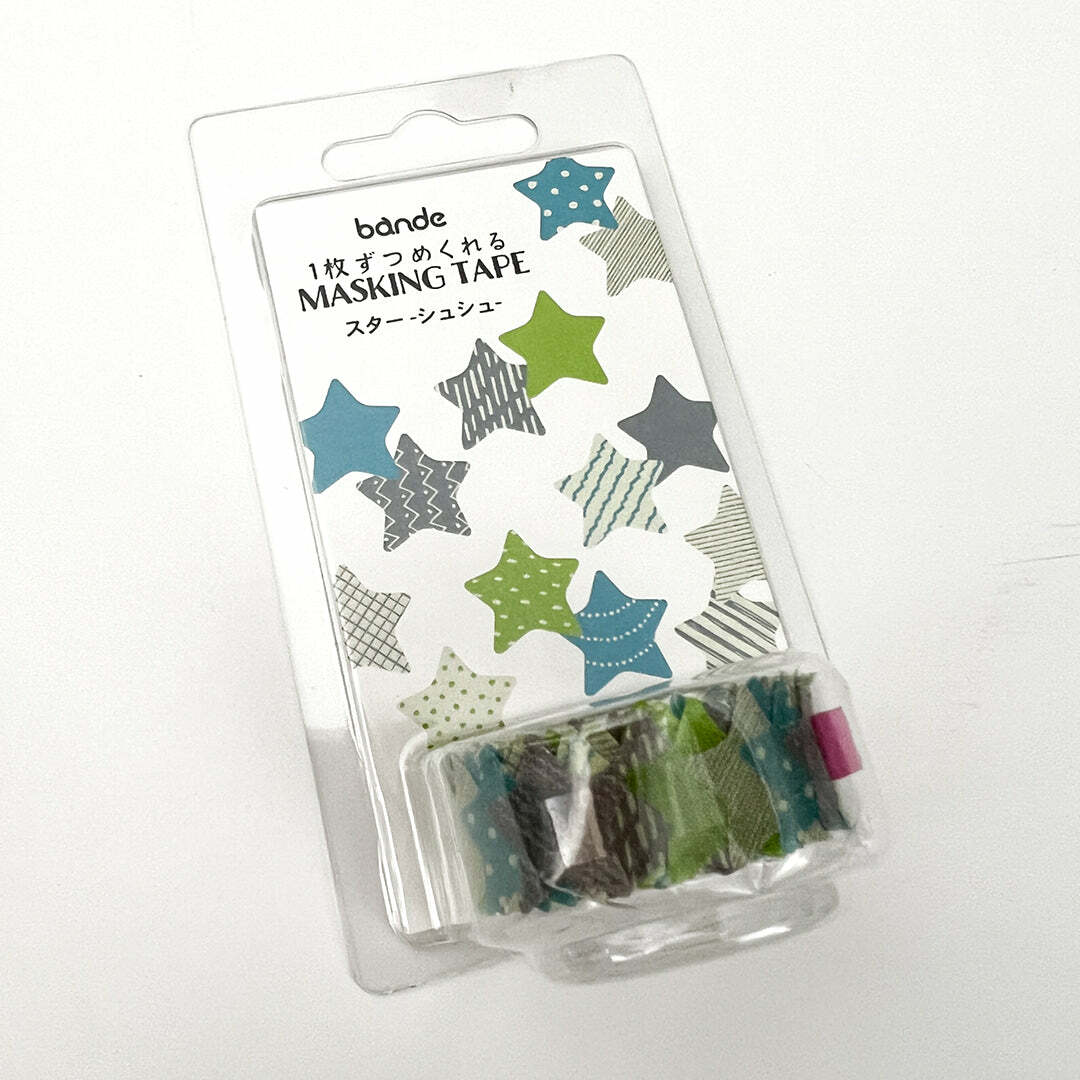 綠色 聖誕星星 捲狀貼紙 和紙貼紙 ｜日本Bande