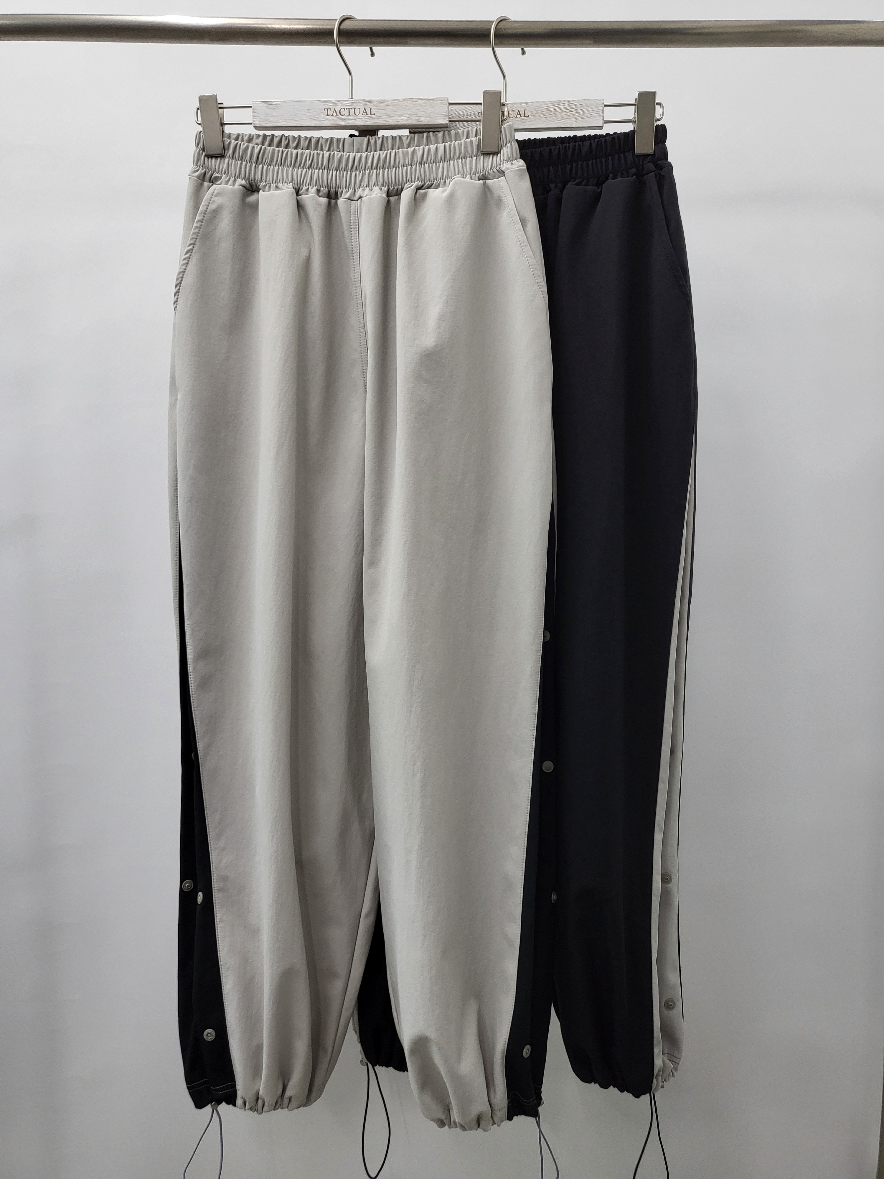 可束腳拼色鈕扣鬆身褲 P2168