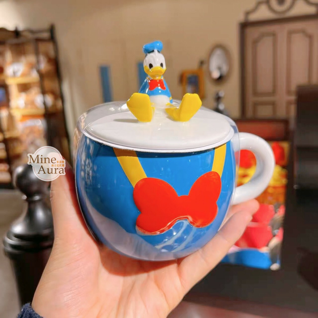唐老鴨 Donald 附蓋 立體造型 馬克杯 水杯 -上海迪士尼樂園