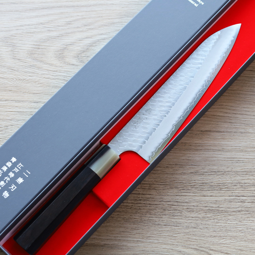 二唐刃物 牛刀 210mm SG2粉末HSS鋼 磨鎚目