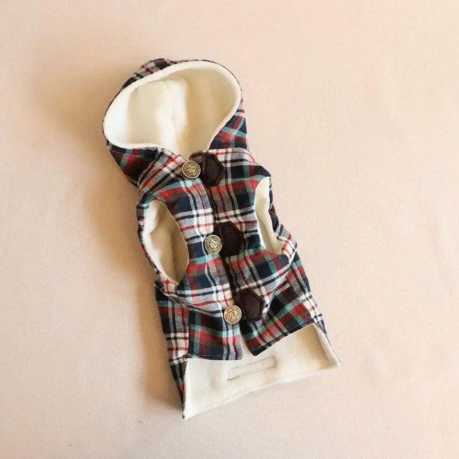 【Tinny's Shop】Warm Vest （Navy Check）