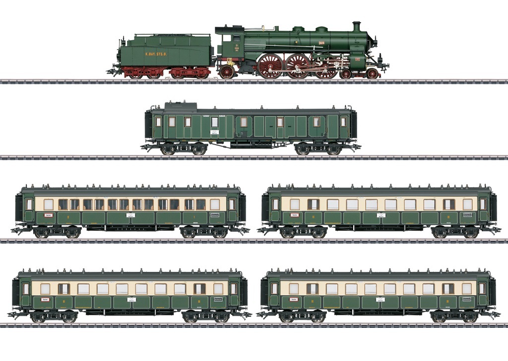 Marklin 26360 HO規 Bavarian Express Train Set 數位音效冒煙蒸汽車+巴伐利亞特快列車