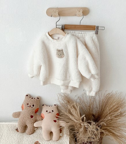 Dot to Dot 毛絨絨雪寶寶系列-One Point衛衣褲套裝