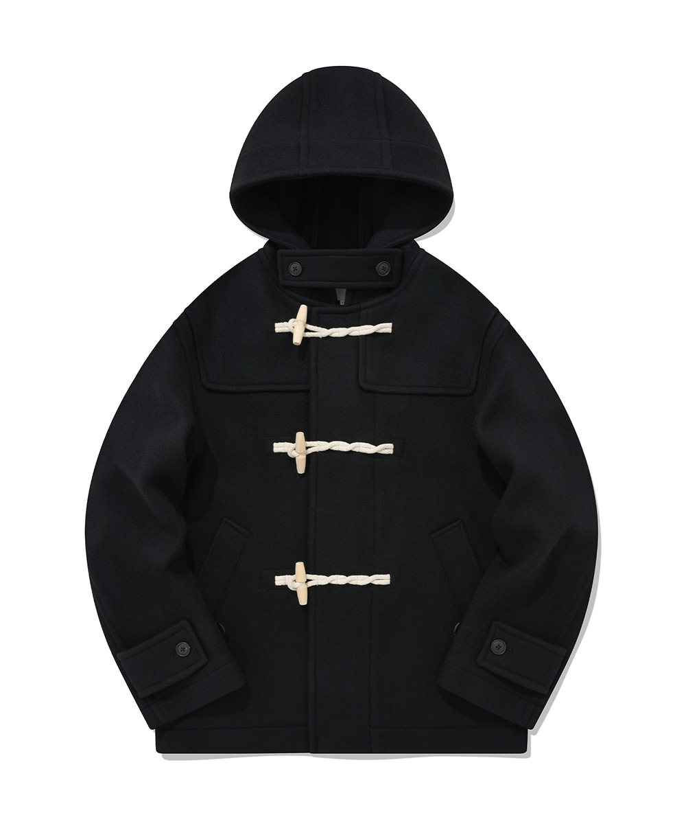 COVERNAT  羊毛 半身 粗毛呢 大衣 外套 黑色